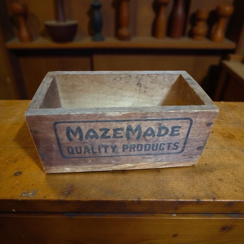 Vintage Wooden Crate MazeMade Quality Products Rustic Farmhouse Advertising Box - Picture 2 of 8